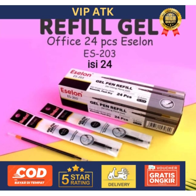 

(20pc) REFILL TINTA PULPEN CAIR HITAM / REFIL ISI ULANG PEN GEL - GPR 24 pcs