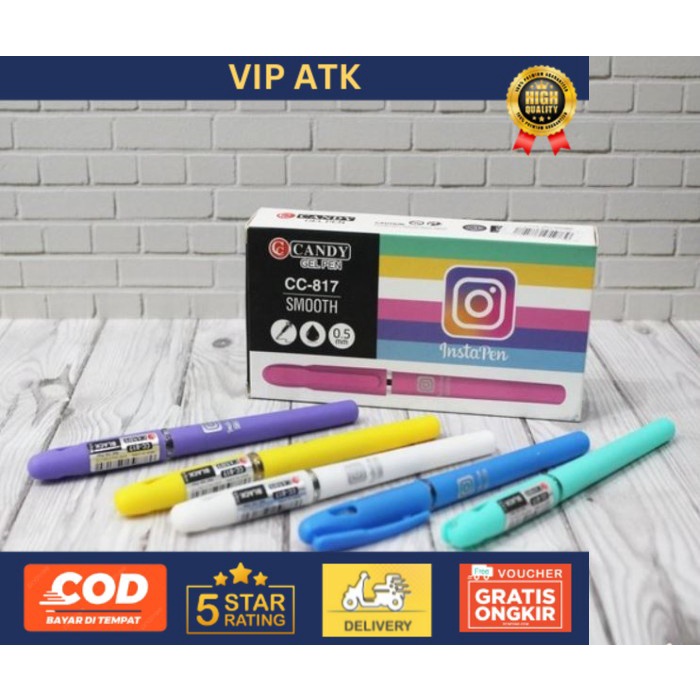 

(12pcs) PULPEN GEL LANCIP 0.5mm / PEN GEL INSTAPEN / BOLPEN WHATSPEN - Instapen