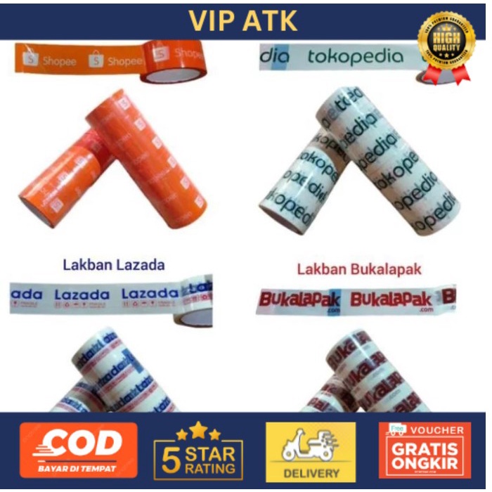 

LAKBAN TOKOPEDIA ONLINE MARKET PLACE 2 INCH 48mm x 100 YARD PRINTING - SH0Pee
