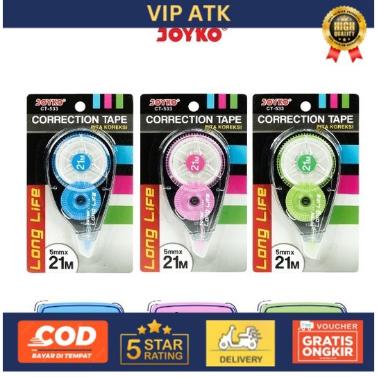 

CORRECTION TAPE JOYKO CT 533 / PITA KOREKSI TIPEX JUMBO JOYKO