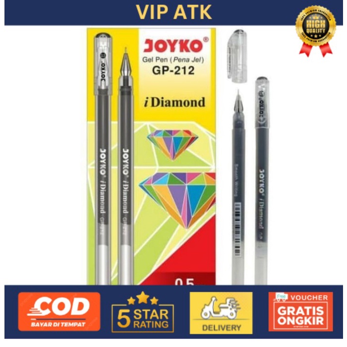 

(12pc) PULPEN GEL JOYKO DIAMOND GP 212 /PEN JEL JOYKO JARUM NEEDLE TIP