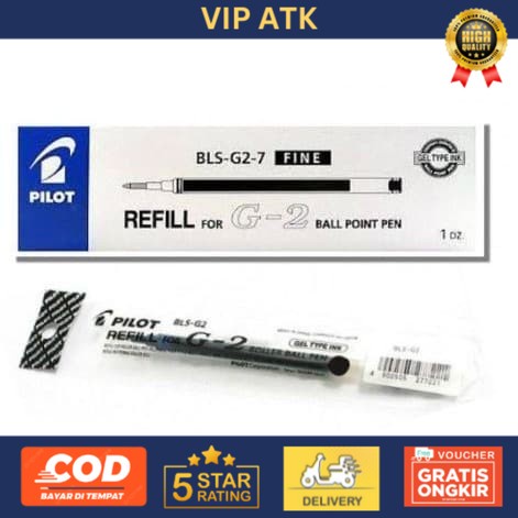 

PILOT REFILL PULPEN G2 / ISI ULANG TINTA PEN G2 [LUSIN] - Hitam, 0.5