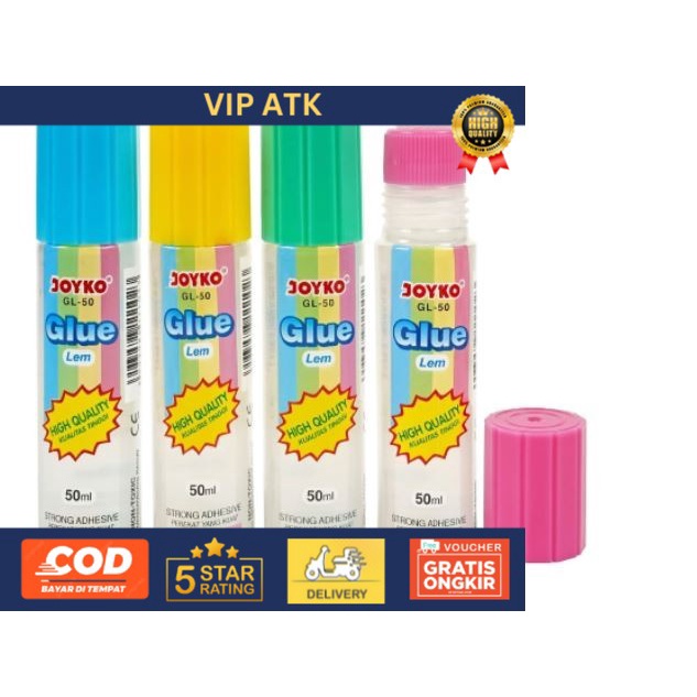 

Lem Cair Joyko 50ml (1 pak=12pc) /Liqud glue GL-50 /Lem kertas Joyko