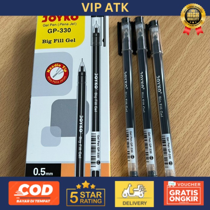 

(NEW)Pulpen Gel Joyko Big Fill Gel GP-330 (LUSIN)