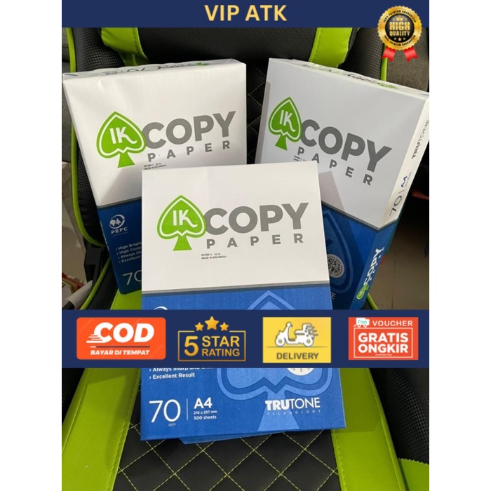 

KERTAS HVS A4 70 GRAM IK PAPER/IK COPY PAPER SUPER MURAH/ 1 Rim