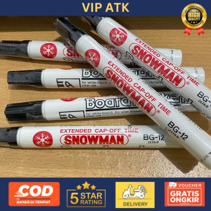 

Spidol Snowman WhiteBoard Maker BG 12 ! Bisa dihapus - Hitam, 1 pcs