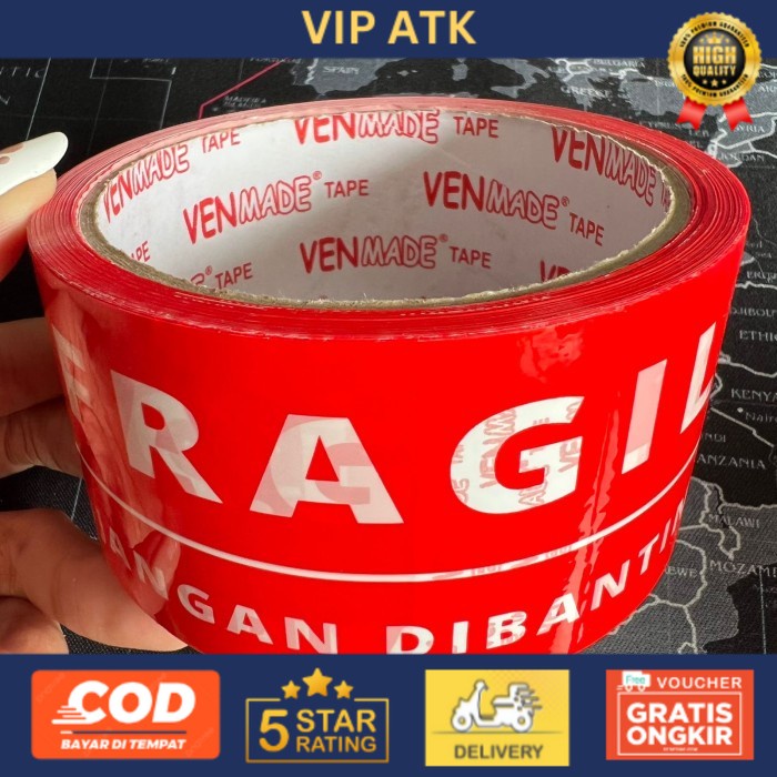 

FRAGILE MERAH MERK VENMADE 50 Y X 48 MM