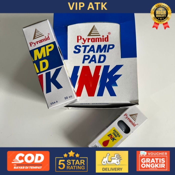 

Isi ulang Tinta Bak Stampel Piramid 50 cc warna biru / Hitam - Hitam