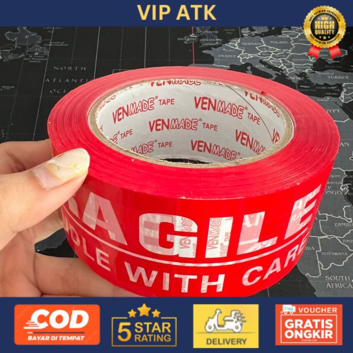 

LAKBAN FRAGILE MERAH 100 Y X 48 MM (JANGAN DIBANTING LAKBAN SEGEL)