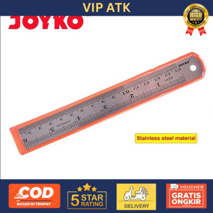 

[HARGA PER PCS] Penggaris Besi 30 cm merk joyko ST30