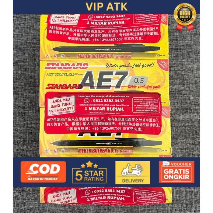 

Pulpen merk Standard AE7 12 PAK ( 1 GROSS