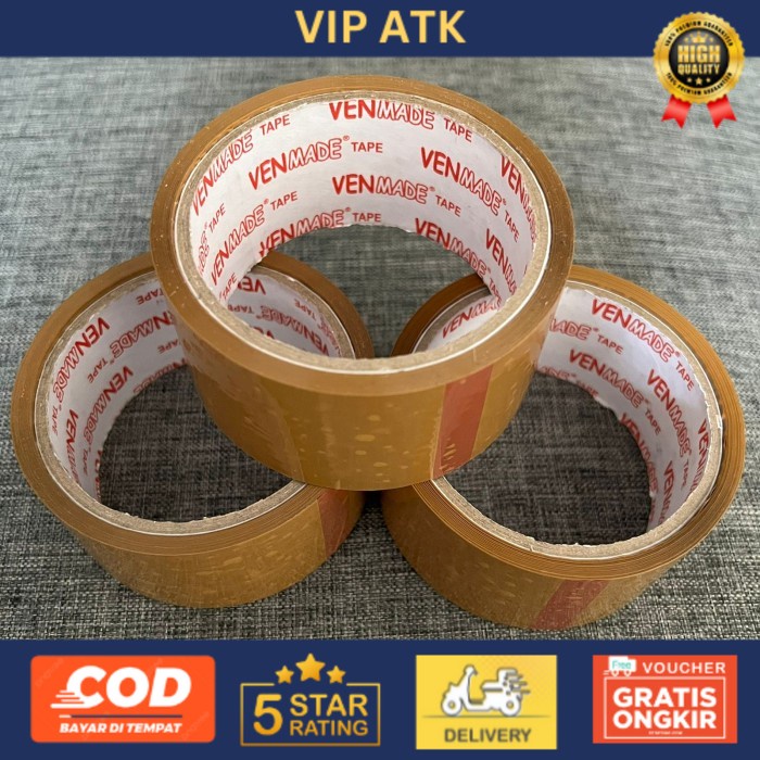 

LAKBAN COKLAT / BENING / 2 INCH / 45 ( 30 METER ) MM MERK VENMADE