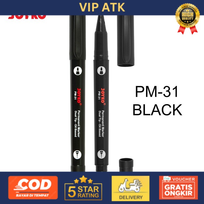 

Joyko Permanent Marker Spidol Permanen Dual Tip - Black