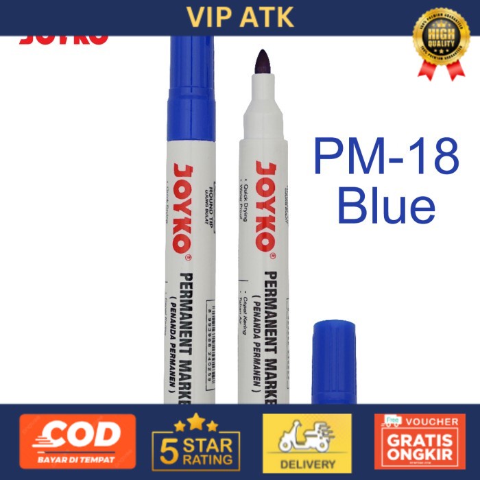 

Joyko Permanent Marker Spidol Permanen Round Tip - Blue