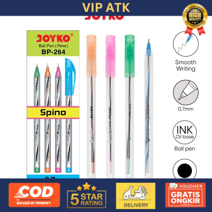 

Ball Pen / Pulpen / Pena Joyko BP-264 / Spino / 1 BOX 12 PCS / 0.7 mm