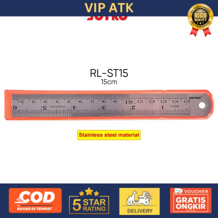 

Joyko Stainless Steel Ruler Penggaris Besi - RL-ST15