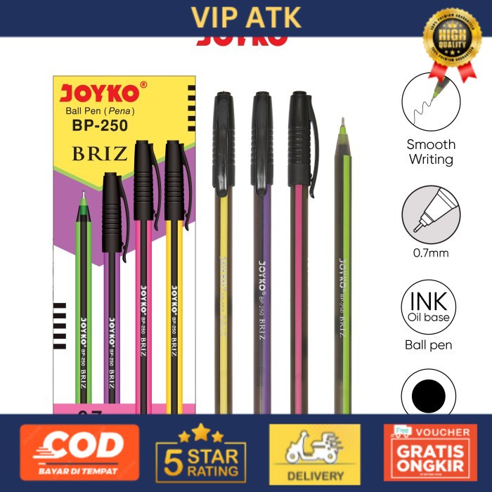 

Ball Pen / Pulpen / Pena Joyko BP-250 / Briz / 0.7 mm / 1 BOX 12 PCS
