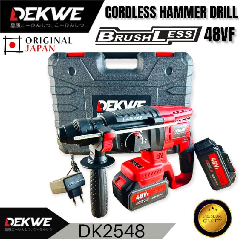 DISKON 90% MESIN BOR PALU BETON CORDLESS IMPACT JACK HAMMER DRILL BATERAI 48Vf DEKWE DK2548 bosch qu