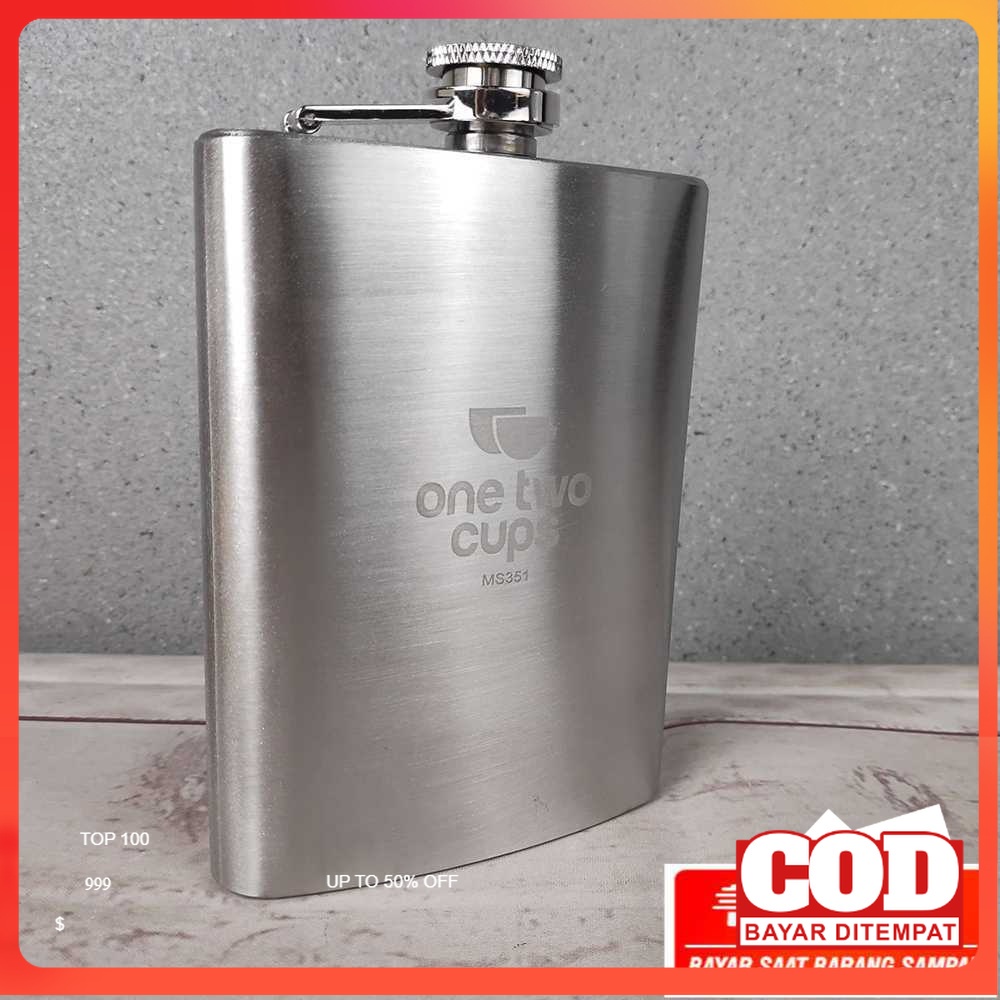 Botol Minum Gepeng Wine Flask Bentuk Kotak
