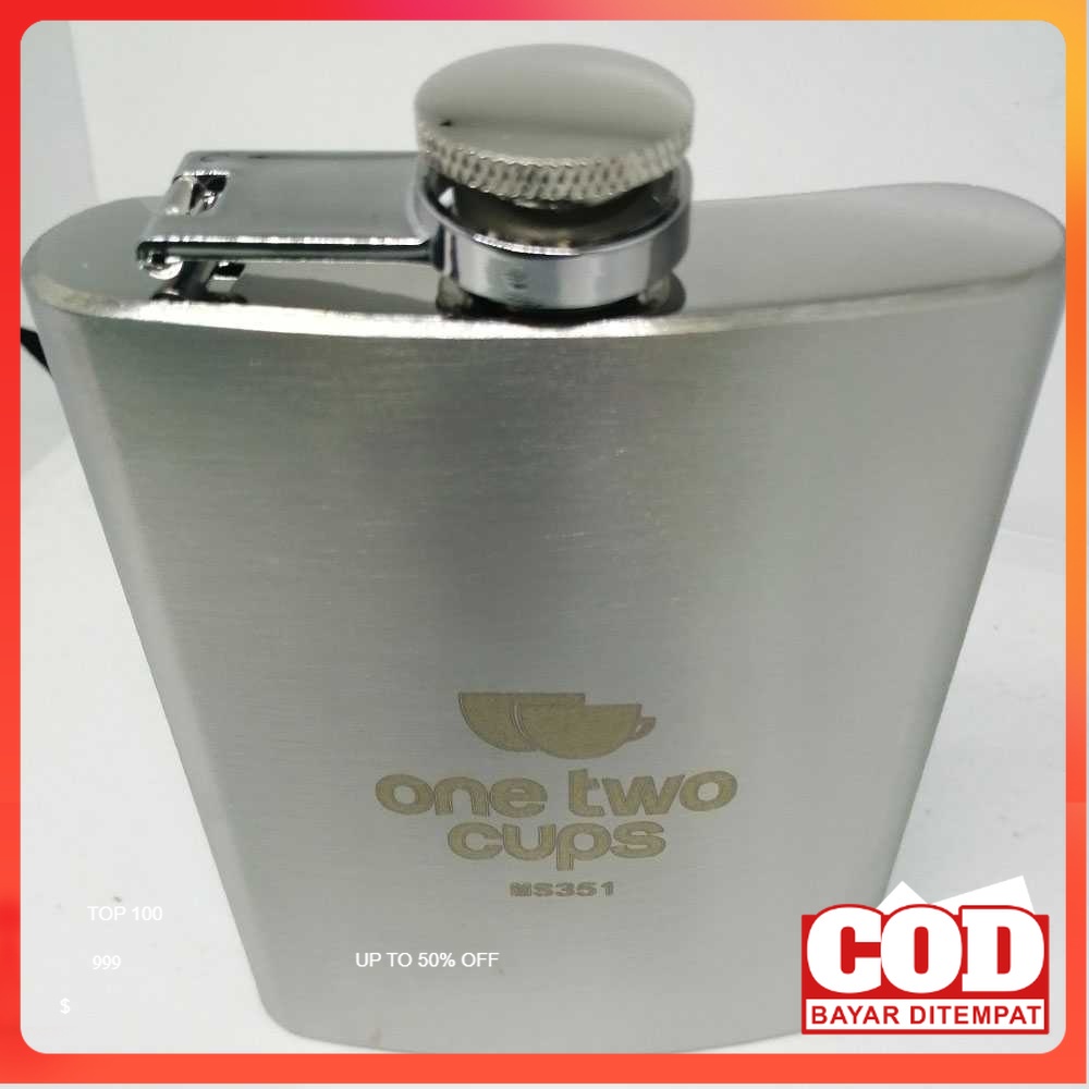 Botol Minum Gepeng Wine Flask Bentuk Kotak