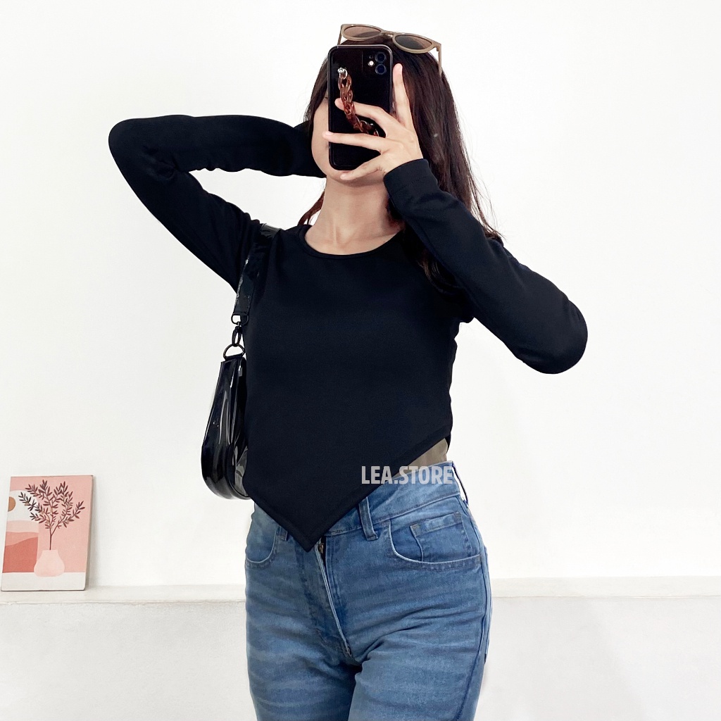 ORI 02 - ( outfit remaja Indonesia ) - GHEA CROP TOP / BAJU BLOUSE WANITA / LEA STORE