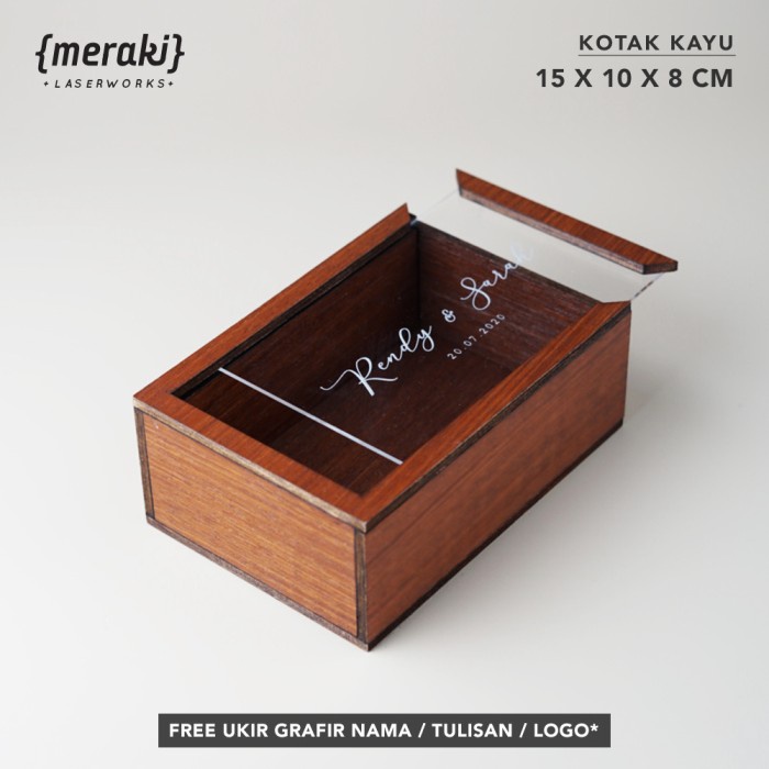 

Kotak Kayu Akrilik 15x10x8 Slide / Wooden Box Acrylic Custom / Gift box Kotak Kado Kayu Souvenir / Box Kayu Hampers