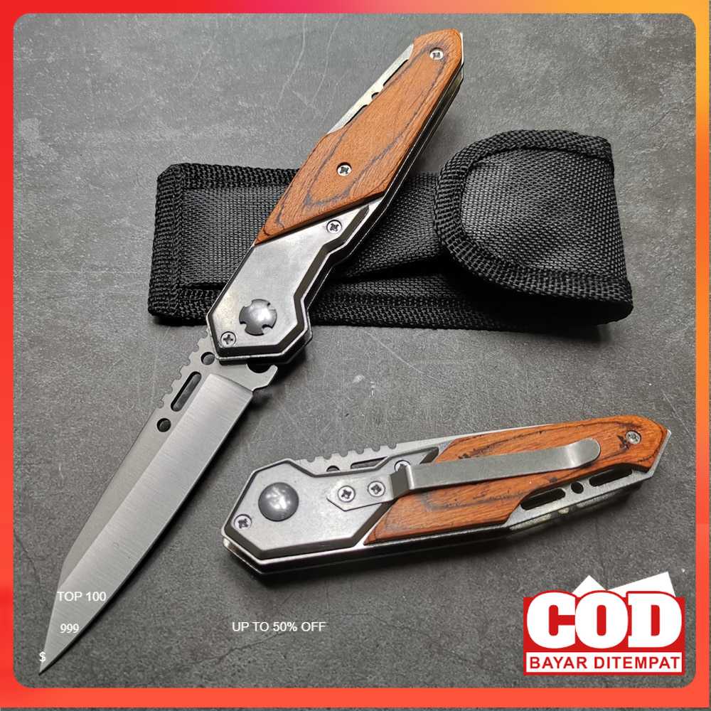 Doom Blade Pisau Lipat Berburu Survival Knife EDC 200mm 57HRC/Pisau Keren Serbaguna