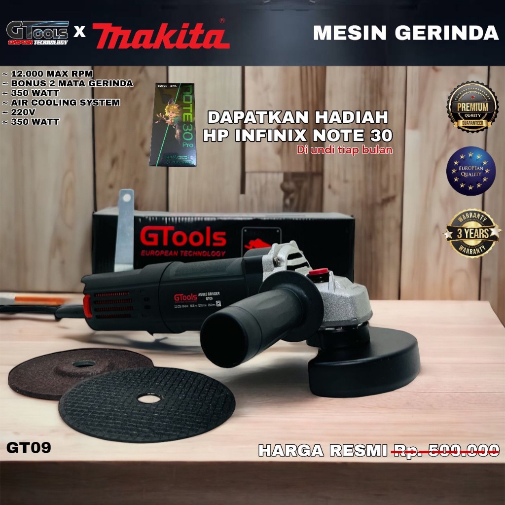DISKON 90% Mesin Gerinda Tangan Listrik Makita GT09 350Watt Kualitas Premium Mubarak Tech Jakarta