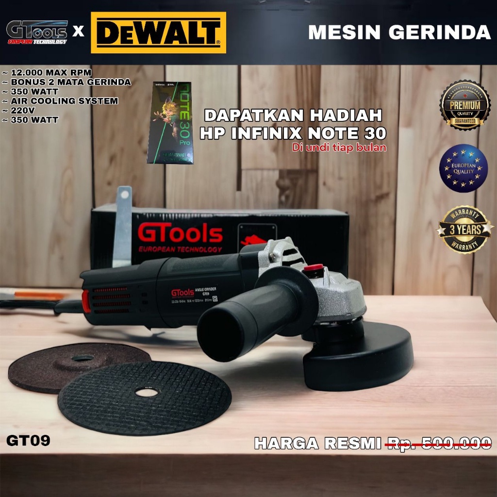 DISKON 90% Mesin Gerinda Tangan Listrik DeWALT GT09 350Watt Kualitas Premium Mubarak Tech Jakarta