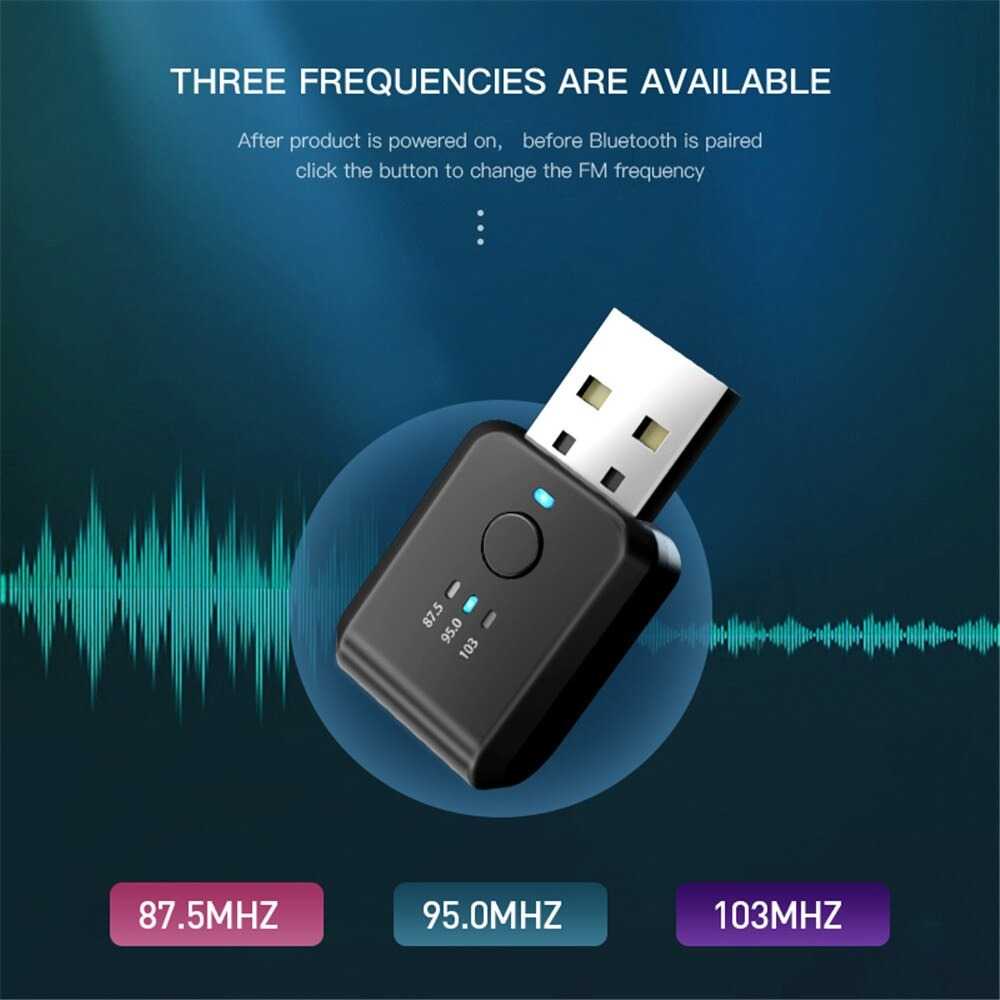 USB Dongle FM Transmitter Adapter Car Bluetooth 5.1 / Bluetooth Tape Mobil