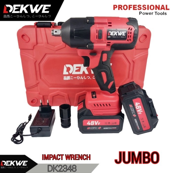 DISKON 90% Mesin Pembuka Baut Impact Wrench Dekwe DK2348 Electric Impact Brushless wrench 48V Lithiu