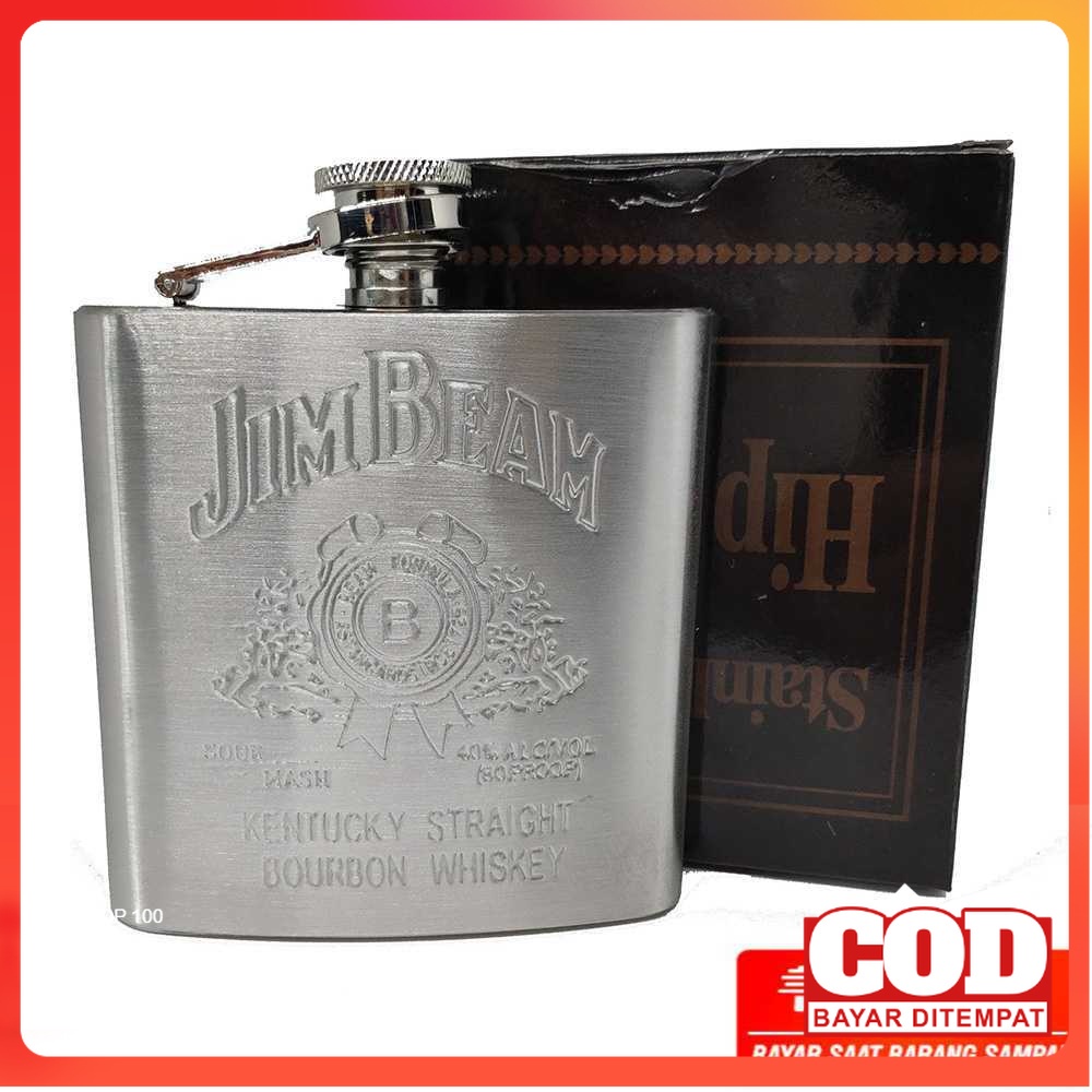 Botol Minum Gepeng Wine Hip Flask 7oz