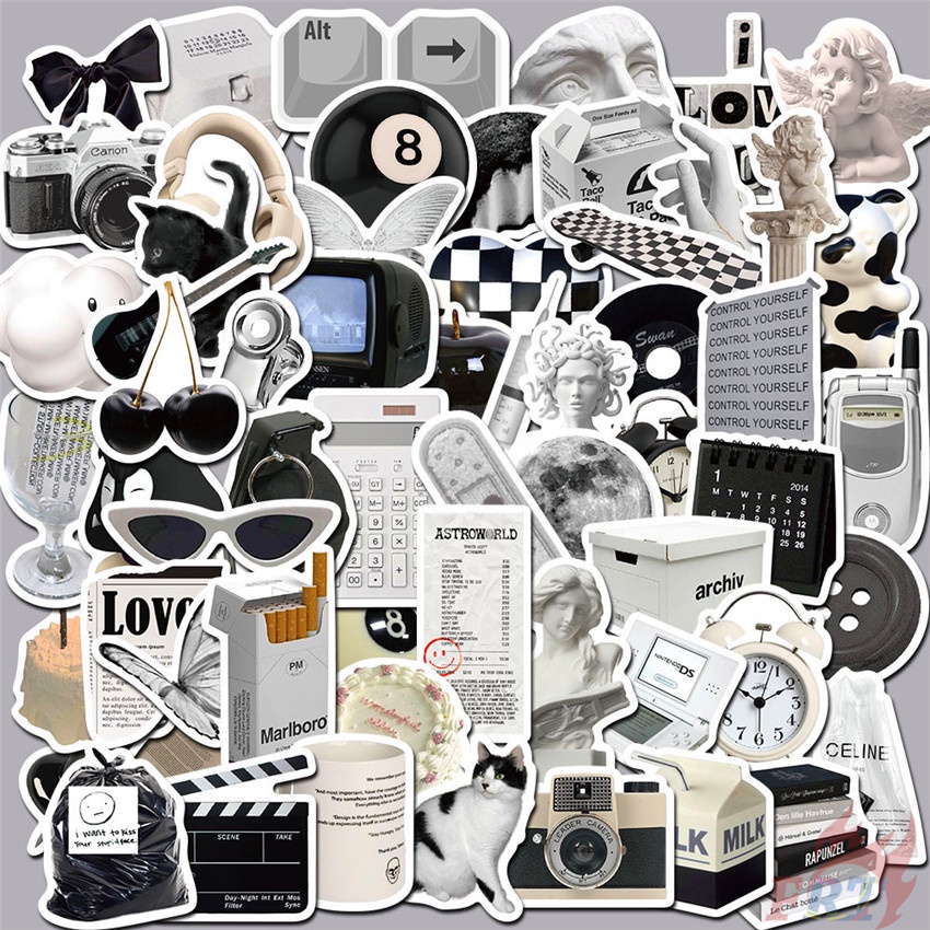 

Nordic Classical Black & White Style Series 01 Stikers 25Pcs/Set Fashion DIY Waterproof Decals Doodle Stikers