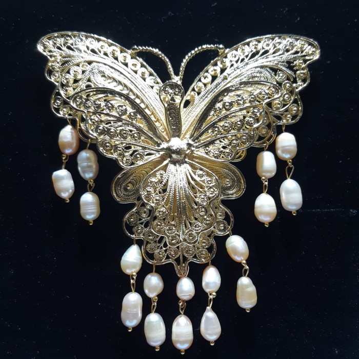 ✨Griya.S✨ - Bros alpaka mutiara air tawar kupu-kupu besar Bros Kebaya Bros Etnik