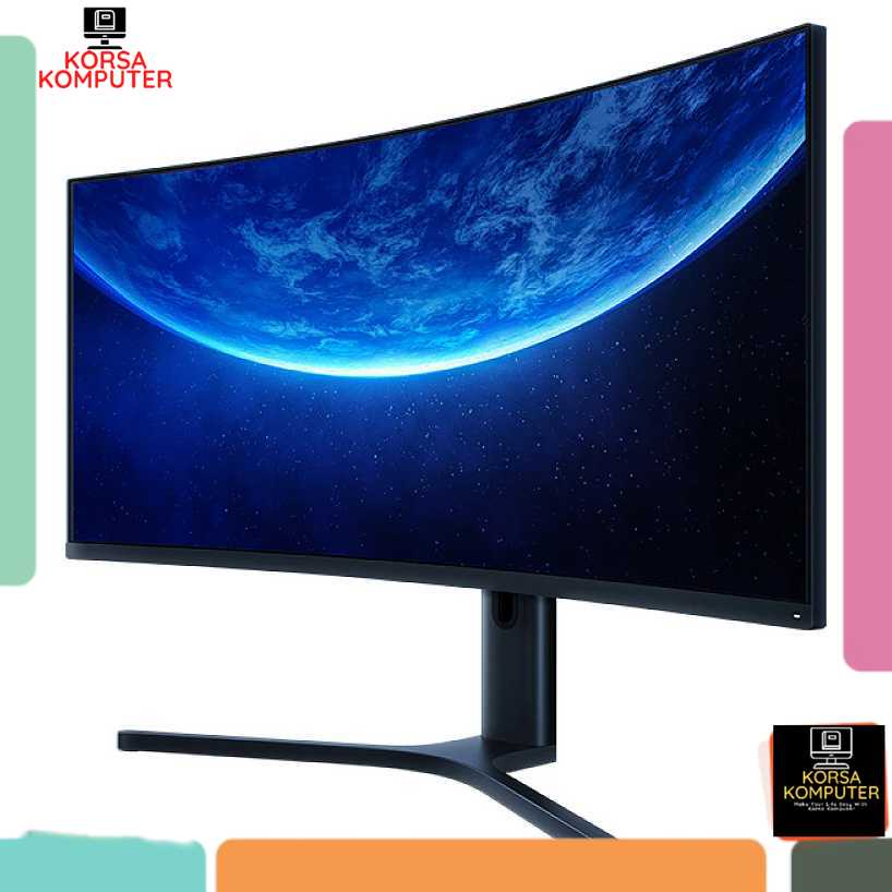 Monitor 34 Inch Siaomi Ultra Wide Curved Gaming Monitor 1440P 144Hz Free-Sync Monitor Komputer Gamin