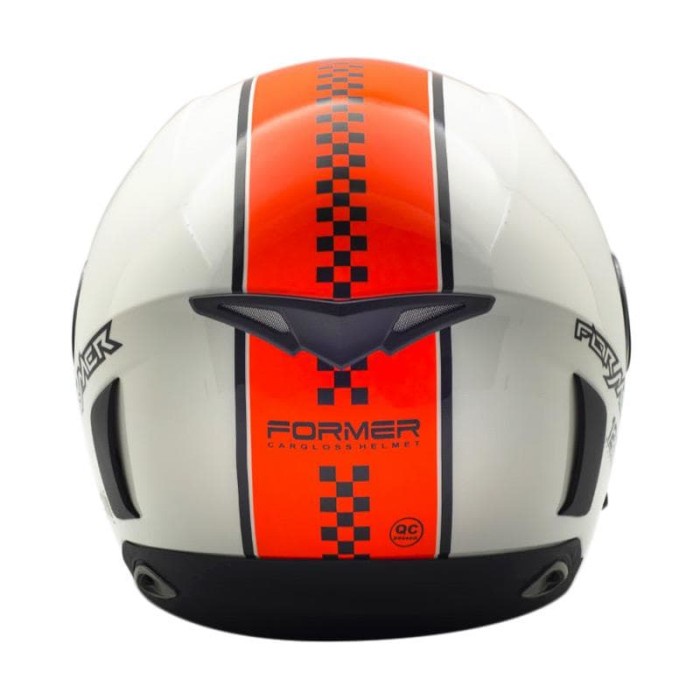 Helm half Face Cargloss Former Flo Orange White - Putih, Size M