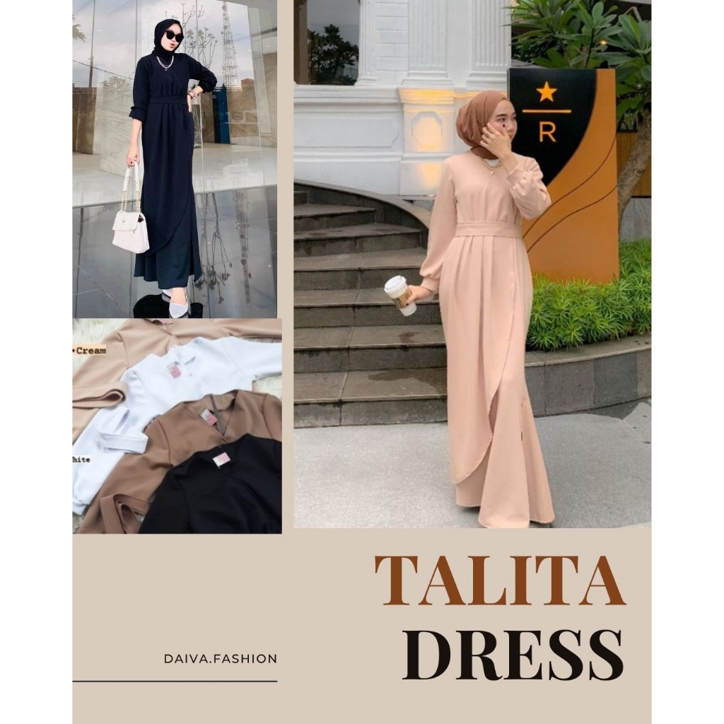 TALITA DRESS | Baju Gamis Perempuan | Gamis by Tala Outfit | Gamis Duyung Span | Gamis Terlaris 2022