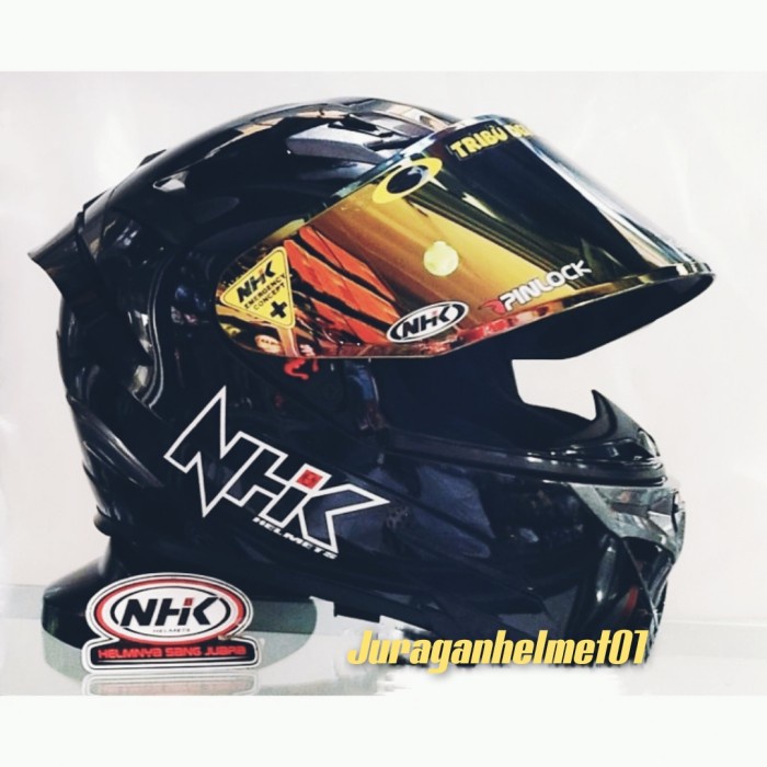 helm full face NHK gp 100 black doff paket ganteng - hitam doff, M