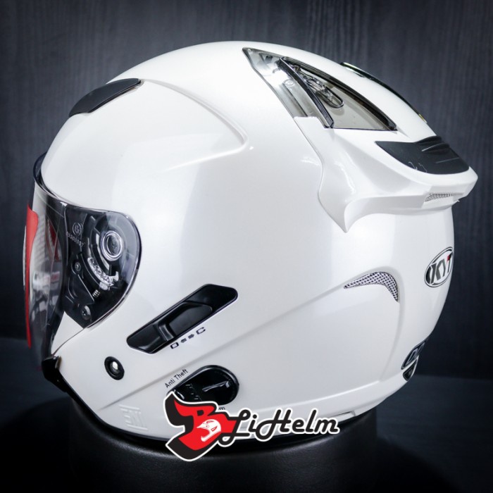 KYT HELM GALAXY SLIDE FLAT R SOLID WHITE | DOUBLE VISOR  SNI - NON PAKET, M