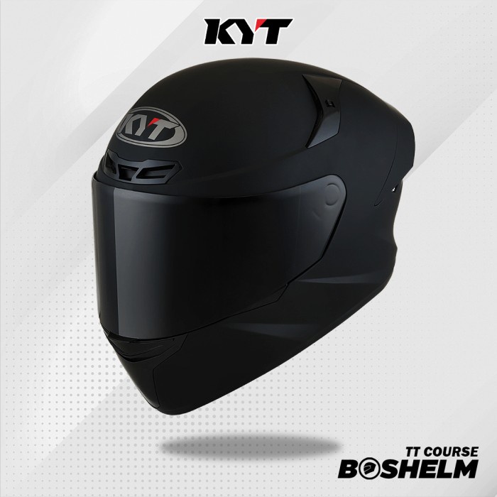 Helm KYT TT Course Plain HITAM DOFF Helm Full Face SNI - STANDARD, XL