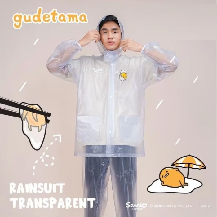 Jas Hujan Gudetama Elephant Brand  Stelan - transparan
