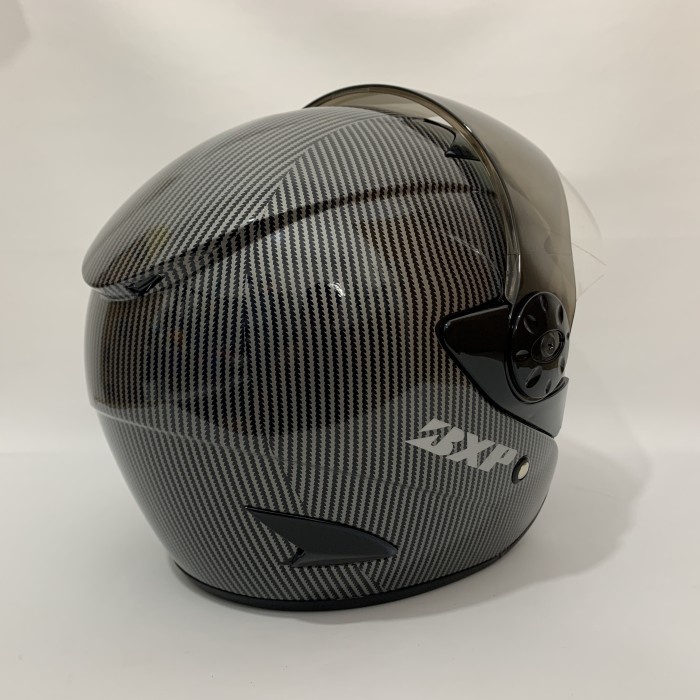 Helm Vision 2 Carbon Glossy - Kaca Iridium Silver Rainbow Pelangi - Vision Clear