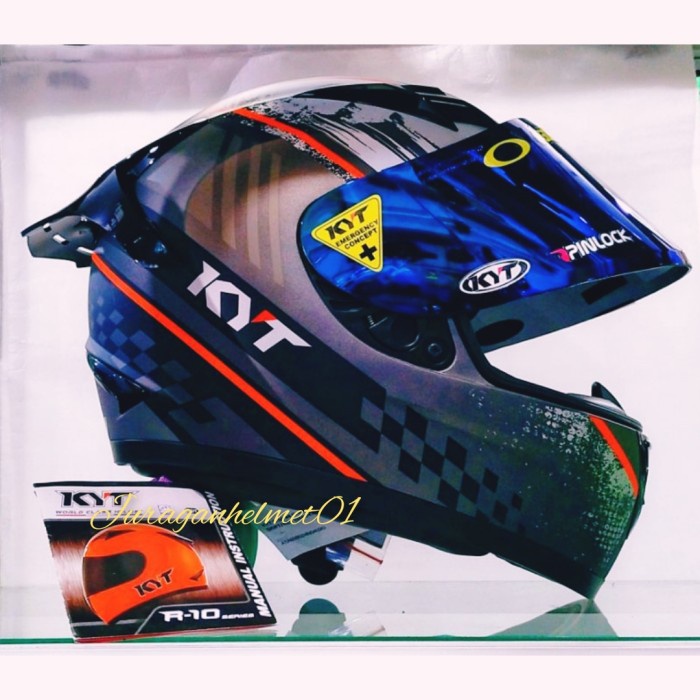 helm full face kyt r10 paket ganteng seri 4 gumetal - 1, M