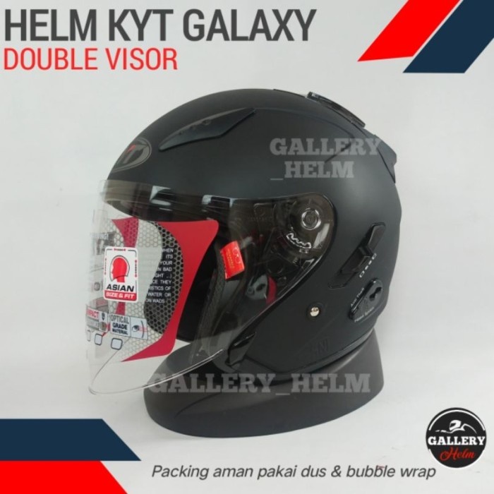 HELM KYT GALAXY GORILA GREY FLAT R | HELM KYT VISOR FLAT GREY DOFF - M, hitam doff