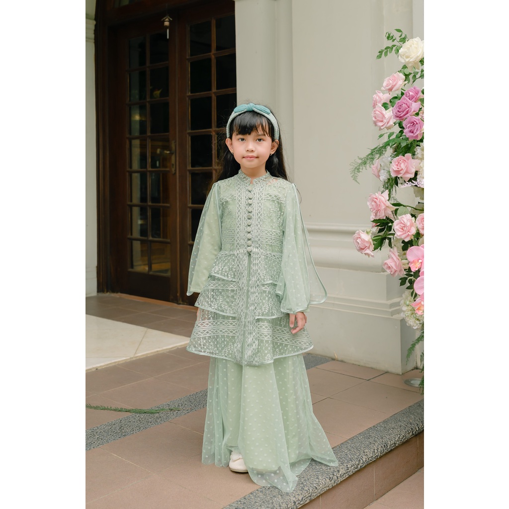 Oryza Dress Anak Sage Green
