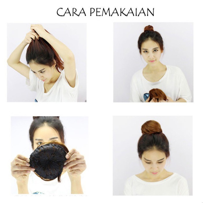 Aksesoris Rambut Jepit Cepol Rambut Palsu Sanggul Cepol Rambut Sanggul - Cokelat