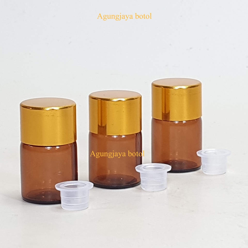 Botol Kaca Mini 2 Ml Tabung Amber / Botol Kaca /  Botol Kaca Parfum / Botol Parfum 2 Ml / Botol Kaca