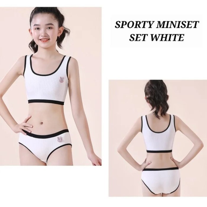 BAJUKIDDIE SPORTY MINISET SET PANTIE SPORT BRA ANAK REMAJA SD SMP ADEM - random