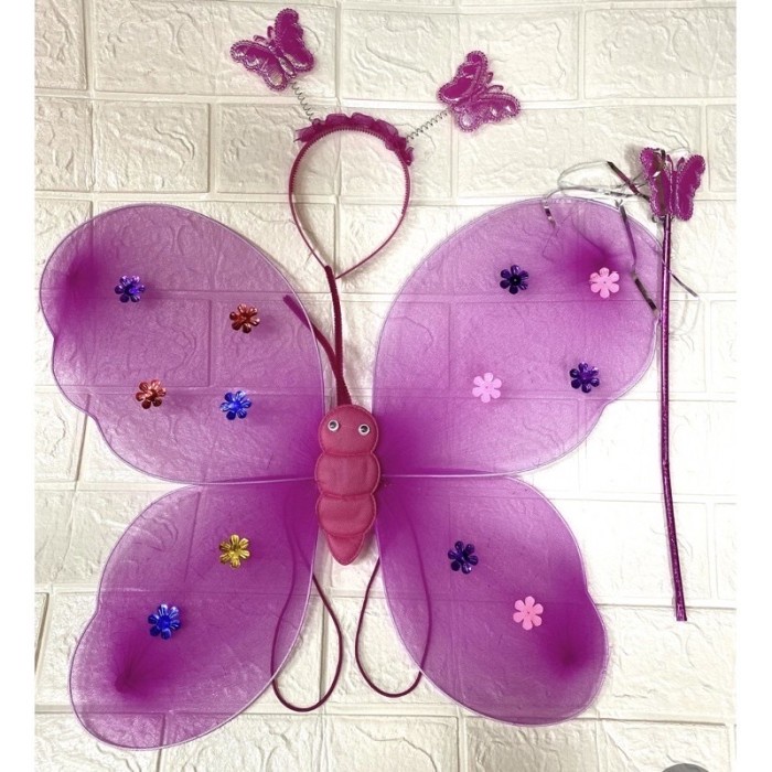 Sayap mainan kupu kupu sayap peri led - Pelangi LED