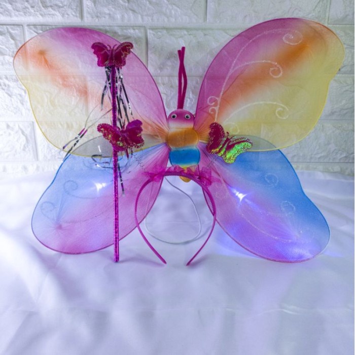 Sayap mainan kupu kupu sayap peri led - Pelangi LED